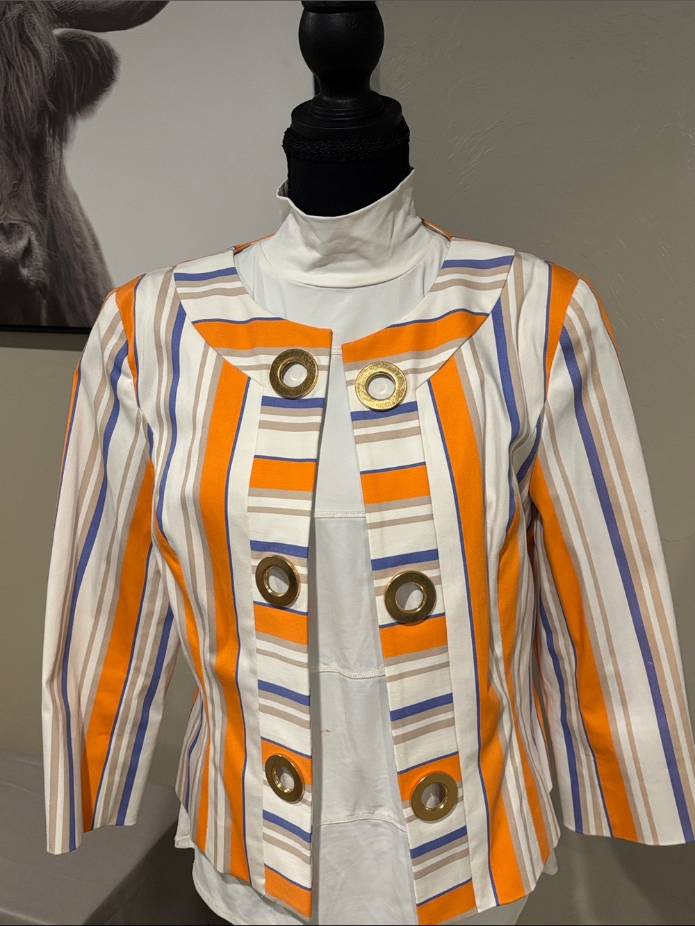 Vintage Don Caster Striped Orange and White jacket